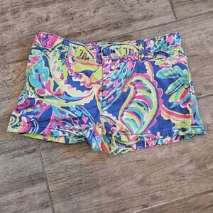 Lilly Pulitzer Callahan Shorts Girls 10 Toucan Play Paisley Print Cotton Coastal